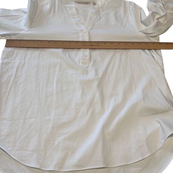 Soft Surroundings White Pleated V Neck Pullover Tunic Top Size Large - Picture 12 of 12